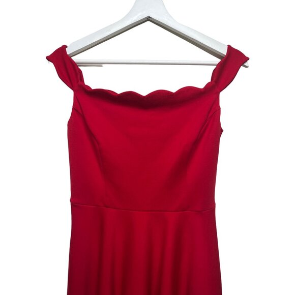 ModCloth Dress Womens Medium Mini Sundress Sleeveless Red Fit Flare Work Casual - Picture 2 of 13